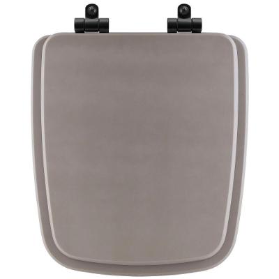Assento Sanitário Poliéster Soft Close Boss Stone (cinza Fosco) Para Vaso Incepa Com Ferragem Preta