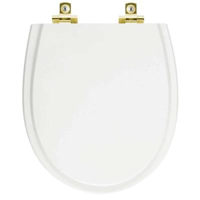 Assento Sanitário Soft Close Polo Branco Para Vaso Hervy Com Ferragem Dourada
