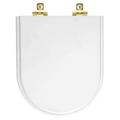 Assento Sanitário Soft Close Smart Branco Para Vaso Celite Com Ferragem Dourada