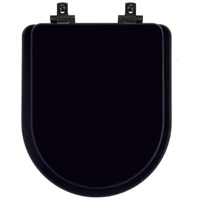Assento Sanitário Mdf Soft Close Level Preto Para Vaso Deca Com Ferragem Preta