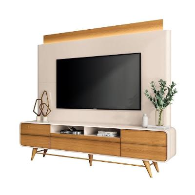 Home Theater Decorativo Majestade C/led Para Tv Até 85 Polegadas Off White/cinamomo G26 - Gran Belo