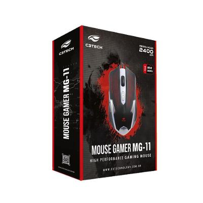 Mouse Otico Gamer C3tech Mg-11bsi Preto E Prata