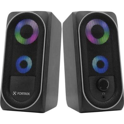 Caixa De Som Gamer Multimídia Fortrek Black Hawk Rgb Preta