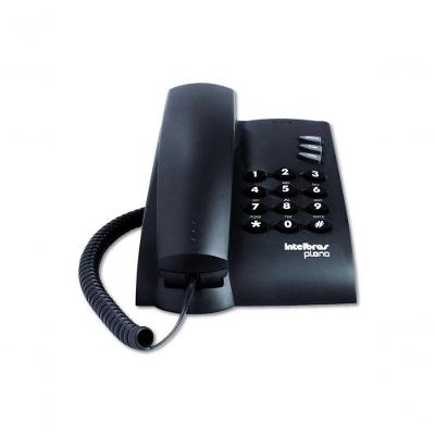Telefone Intelbras Pleno Preto Sem Chave Com Fio 4080051