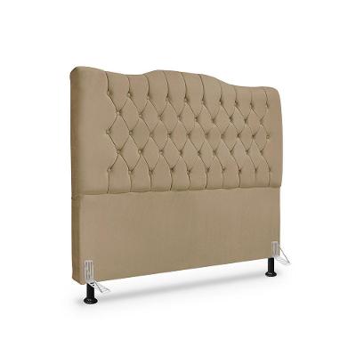 Cabeceira De Cama Box Casal 195 Cm Dunas - Veludo Bege Escuro