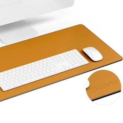 Mouse Pad Desk Extra Grande Em Poliuretano - Geonav - Preto E Caramelo