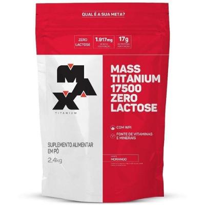 Mass Titanium 17500 Zero Lactose 2,4kg Sabor Morango