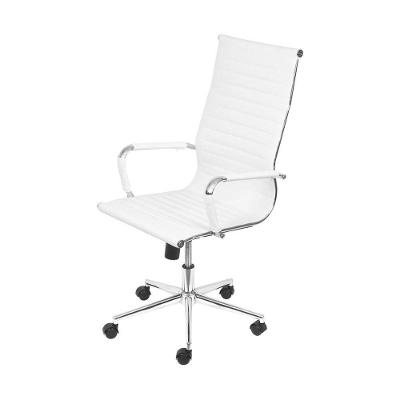 Cadeira Or-3301 Alta Corino Com Base De Rodízio Or Design Branco