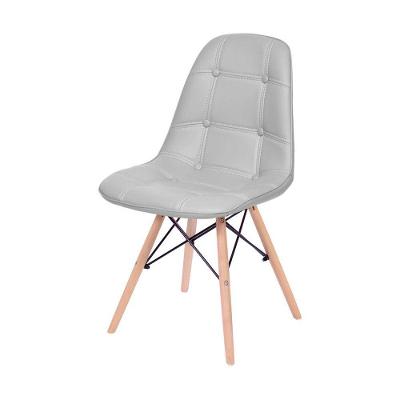 Cadeira Or-1110 Botonês Com Base De Madeira Or Design Cinza