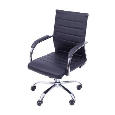 Cadeira Or-3322 Com Rodízio E Base Cromada Em Pu Or Design Preto