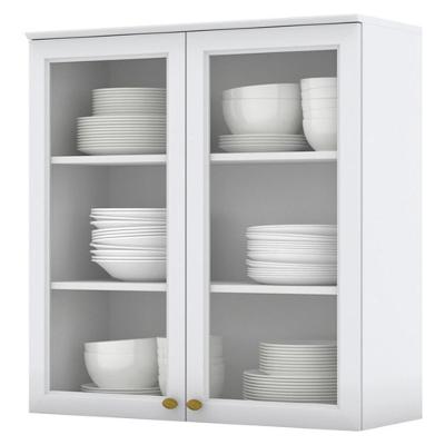 Armario Aereo 2 Portas Vidro Mdf 80 Cm Americana C366 Branco Henn