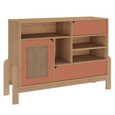 Buffet Aparador 1 Porta 2 Gavetas 122 Cm 4579 Carvalho Terracota Arly