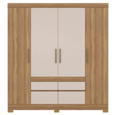 Guarda Roupa Demobile Bilbao 4 Portas 4 Gavetas 79cb Amendola e off White