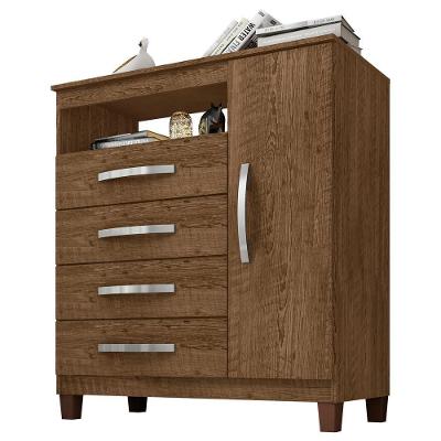 Comoda Sapateira 1 Porta 4 Gavetas 84 Cm Moden 2258 Malbec Incp