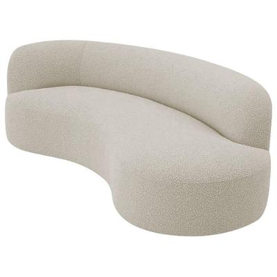 Divã Recamier Orgânico Tokyo 200cm Lado Direito Linho Cinza Claro