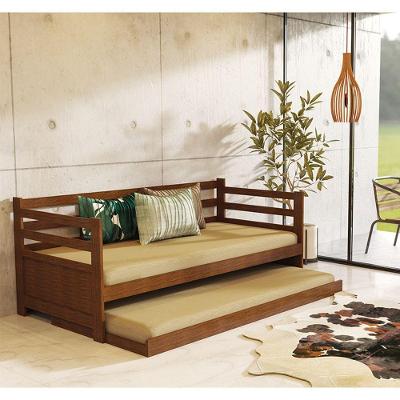 Sofá Cama Em Madeira Vintage Enjoy - Imbuia - Marrom