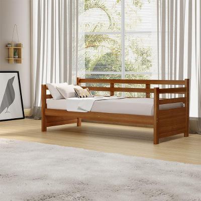 Sofá Cama Vintage Enjoy Mona Em Madeira Castanho Acompanha Nicho - Marrom