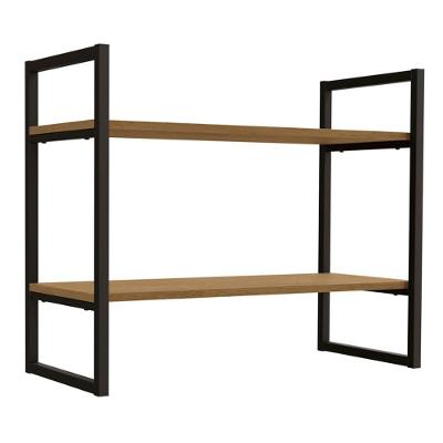 Estante Nicho 2 Prateleiras 72 Cm Li008 Freijo Preto Fosco Kpb