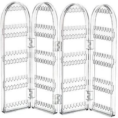 Organizador De Brincos Porta Joias Expositor Colar Correntes Arvore Bijuterias Suporte Dobravel 4 Compartimentos Acrilic