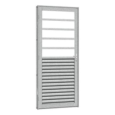 Porta De Aço Mista Laminada Silver 81x215 R120 Abertura Esquerda Prata