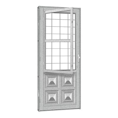 Porta De Aço Postigo Quadriculado Silver 81x215 R120 Abertura Esquerda Prata
