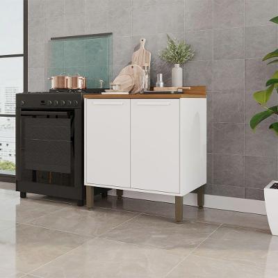 Balcão Cozinha Flórida 2 Portas 80cm Salleto Branco