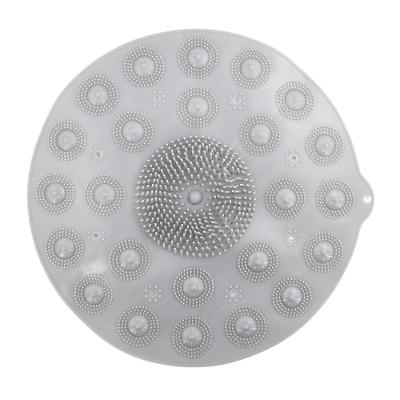 Tapete Antiderrapante Box Banheiro Lava Pes Massageador Com Ventosas Cinza