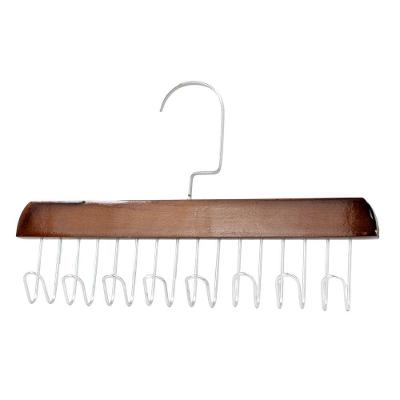 Cabide Madeira Rotativo Ganchos Organizador Armário Closet Marrom