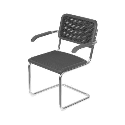 Cadeira Or-1155 Polipropileno C Braço Base Cromada Or Design Preto
