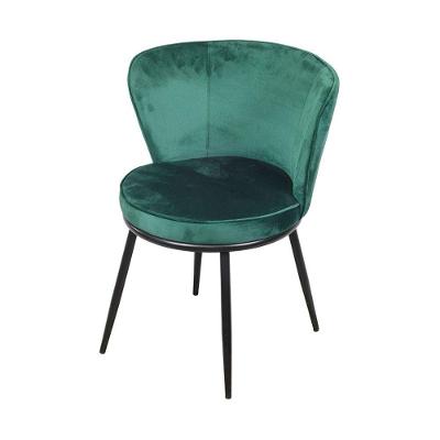 Cadeira Or-4407 Espuma Revestida Veludo Base Aço Or Design Verde Escuro