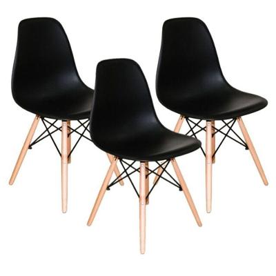 Kit 3 Cadeiras Moderna Sala Jantar Cozinha Eiffel Pé Palito Preto
