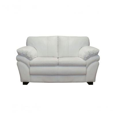 Sofá De Couro Gana 2 Lugares Branco Pigmentado - Mempra Design