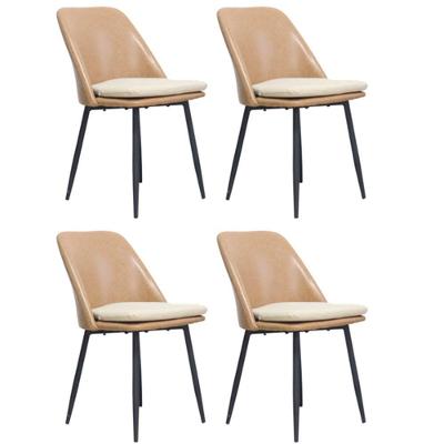 Kit 4 Cadeiras Quebec Com Assento Em Mdf E Base Em Aço Caramelo