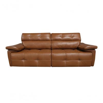 Sofá Retrátil E Reclinável De Couro Queen 2,60 M Brown - Mempra Design