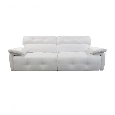 Sofá Retrátil E Reclinável De Couro Queen 2,40 M Branco Pigmentado - Mempra Design