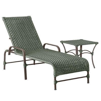 Espreguiçadeira Catar Mesa Corda Náutica Piscina Trama Verde