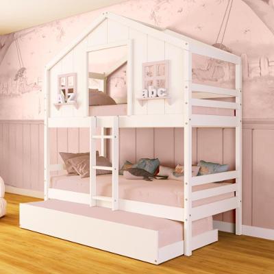 Treliche Casinha Dos Sonhos Madeira Maciça Branco/ Rosa Megamobilia