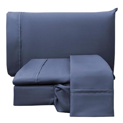 Jogo De Lençol King Confort Micropercal 300 Fios Toque De Algodão 4 Peças - Jeans
