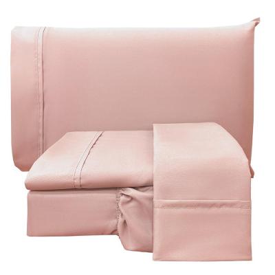 Jogo De Lençol Queen Confort Micropercal 300 Fios Toque De Algodão 4 Peças - Rose