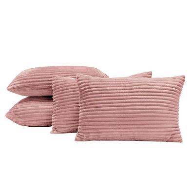 Kit 04 Almofadas Cheias Velvet Bariloche 60cm X 30cm - Rose