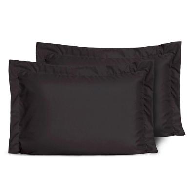 Kit 2 Fronhas Slim Com 3 Abas 50cm X 70cm Micropercal 200 Fios - Preto