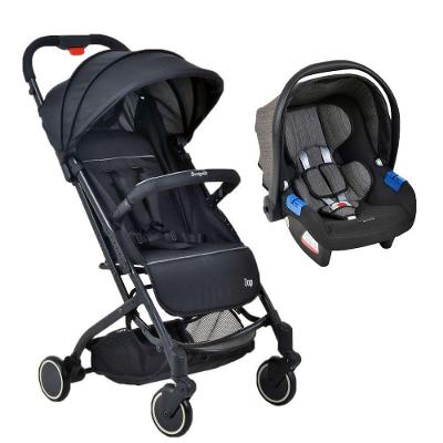 Travel System Burigotto Carrinho De Bebê Zap Preto Com Bebê Conforto Touring X Preto Mesclado