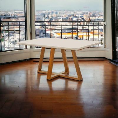Mesa De Jantar Retangular Bela Luxo Tampo Vidro/mdf 160 Cm cast/off White