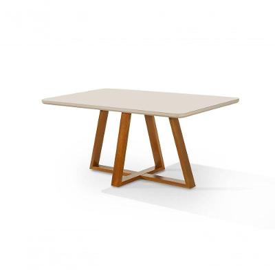 Mesa De Jantar Bela Tampo Vidro/mdf Retangular 120 Cm cast/off White