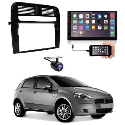 Central Multimídia 2 Din Mp5 Fiat Punto Câmera Moldura Tela Bp