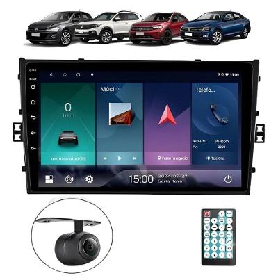 Central Multimídia Android 2 Din Polo Moldura 9 Câmera Ré Pt Fosco