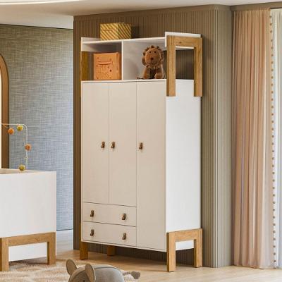 Guarda Roupa Infantil Fantasia 3 Portas 2 Gavetas Branco Branco