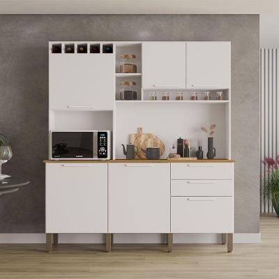 Armário De Cozinha New Topázio 6 Portas Salleto Branco