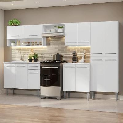 Armário De Cozinha Completa 293cm Branco Emilly Madesa 09 Branco