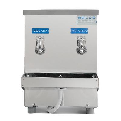 Bebedouro Purificador Industrial Blue Bancada 2 Torneiras Natural E Gelada 10L  2T Inox 110V
